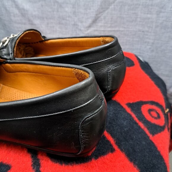 Size 12D Allen Edmonds "SEBASTIAN" Leather BIT Driving Loafers Black - Picture 5 of 13